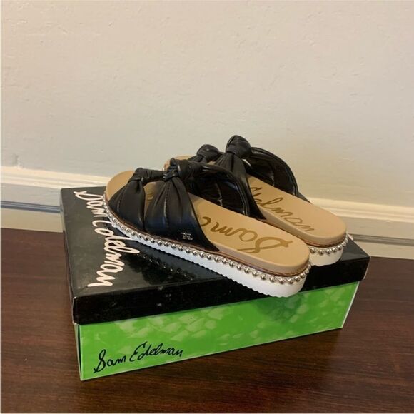 - Sam Edelman alyce knotted strap studded slide Leather sandal size 5 NWT - Picture 6 of 12